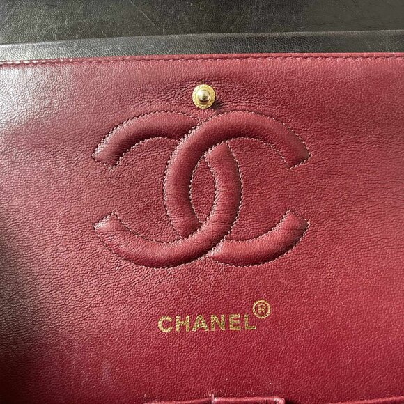 Vintage Classic Chanel Medium Double Flap, Dark Brown, Serial Number and Card - Picture 7 of 15